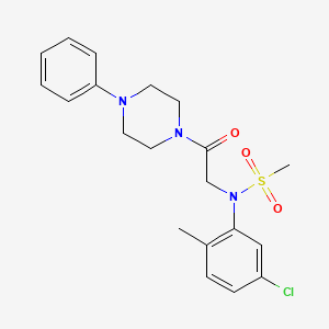 molecular formula C20H24ClN3O3S B3514738 N-(5-Chloro-2-methyl-phenyl)-N-[2-oxo-2-(4-phenyl-piperazin-1-yl)-ethyl]-methanesulfonamide 