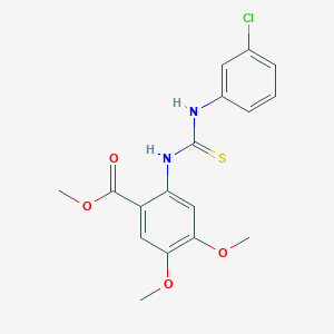 molecular formula C17H17ClN2O4S B3515224 Methyl 2-{[(3-chlorophenyl)carbamothioyl]amino}-4,5-dimethoxybenzoate 