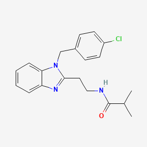 molecular formula C20H22ClN3O B3515265 N-(2-{1-[(4-CHLOROPHENYL)METHYL]-1H-1,3-BENZODIAZOL-2-YL}ETHYL)-2-METHYLPROPANAMIDE 