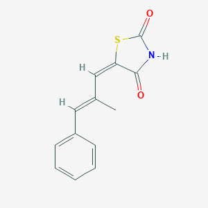 molecular formula C13H11NO2S B351534 (E)-5-((E)-2-methyl-3-phenylallylidene)thiazolidine-2,4-dione CAS No. 292172-22-6