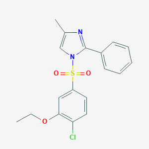 molecular formula C18H17ClN2O3S B351553 1-(4-Chloro-3-ethoxyphenyl)sulfonyl-4-methyl-2-phenylimidazole CAS No. 873588-64-8