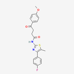 molecular formula C21H19FN2O3S B3515739 N-[4-(4-fluorophenyl)-5-methyl-1,3-thiazol-2-yl]-4-(4-methoxyphenyl)-4-oxobutanamide 