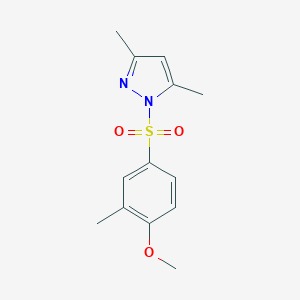 molecular formula C13H16N2O3S B351589 1-[(4-methoxy-3-methylphenyl)sulfonyl]-3,5-dimethyl-1H-pyrazole CAS No. 478788-84-0