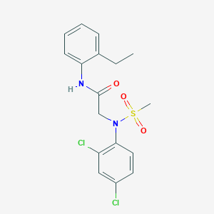 molecular formula C17H18Cl2N2O3S B3516896 N~2~-(2,4-dichlorophenyl)-N~1~-(2-ethylphenyl)-N~2~-(methylsulfonyl)glycinamide 
