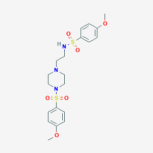 4-methoxy-N-[2-[4-(4-methoxyphenyl)sulfonylpiperazin-1-yl]ethyl]benzenesulfonamide