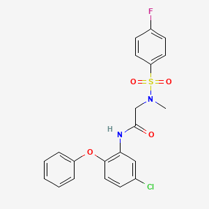 molecular formula C21H18ClFN2O4S B3518479 N-(5-chloro-2-phenoxyphenyl)-N~2~-[(4-fluorophenyl)sulfonyl]-N~2~-methylglycinamide 
