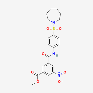 molecular formula C21H23N3O7S B3518497 METHYL 3-{[4-(1-AZEPANYLSULFONYL)ANILINO]CARBONYL}-5-NITROBENZOATE 