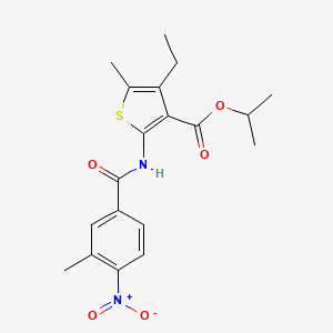 molecular formula C19H22N2O5S B3518802 isopropyl 4-ethyl-5-methyl-2-[(3-methyl-4-nitrobenzoyl)amino]-3-thiophenecarboxylate 