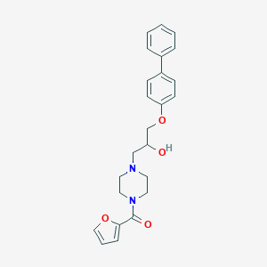 molecular formula C24H26N2O4 B351889 Furan-2-yl-[4-[2-hydroxy-3-(4-phenylphenoxy)propyl]piperazin-1-yl]methanone CAS No. 877966-75-1