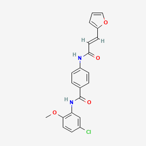 molecular formula C21H17ClN2O4 B3519199 N-(5-chloro-2-methoxyphenyl)-4-{[3-(2-furyl)acryloyl]amino}benzamide 
