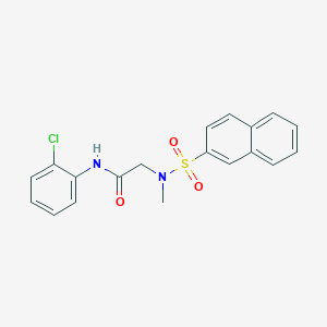 molecular formula C19H17ClN2O3S B3519229 N~1~-(2-chlorophenyl)-N~2~-methyl-N~2~-(2-naphthylsulfonyl)glycinamide 