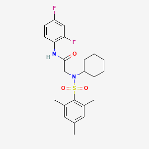 molecular formula C23H28F2N2O3S B3519289 N~2~-cyclohexyl-N~1~-(2,4-difluorophenyl)-N~2~-(mesitylsulfonyl)glycinamide 