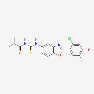 molecular formula C18H14ClF2N3O2S B3519337 N-({[2-(2-chloro-4,5-difluorophenyl)-1,3-benzoxazol-5-yl]amino}carbonothioyl)-2-methylpropanamide 