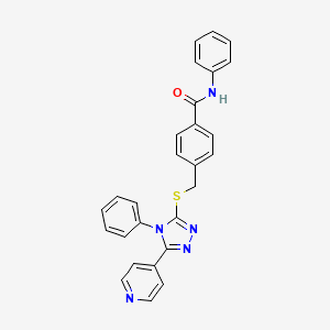 molecular formula C27H21N5OS B3519339 N-phenyl-4-({[4-phenyl-5-(pyridin-4-yl)-4H-1,2,4-triazol-3-yl]sulfanyl}methyl)benzamide 