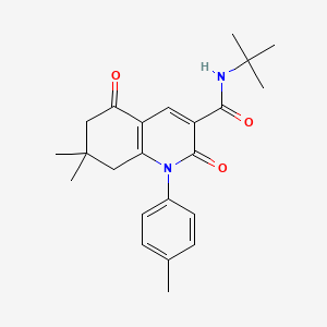 molecular formula C23H28N2O3 B3519361 N-(tert-butyl)-7,7-dimethyl-1-(4-methylphenyl)-2,5-dioxo-1,2,5,6,7,8-hexahydro-3-quinolinecarboxamide 
