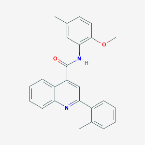 molecular formula C25H22N2O2 B3519548 N-(2-methoxy-5-methylphenyl)-2-(2-methylphenyl)quinoline-4-carboxamide 