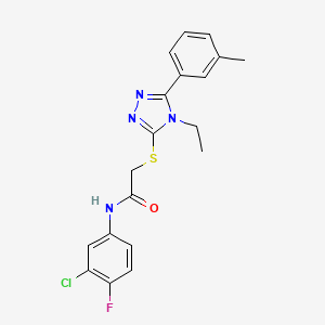molecular formula C19H18ClFN4OS B3519601 N-(3-chloro-4-fluorophenyl)-2-{[4-ethyl-5-(3-methylphenyl)-4H-1,2,4-triazol-3-yl]thio}acetamide 