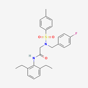 molecular formula C26H29FN2O3S B3519712 N~1~-(2,6-diethylphenyl)-N~2~-(4-fluorobenzyl)-N~2~-[(4-methylphenyl)sulfonyl]glycinamide 