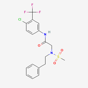 molecular formula C18H18ClF3N2O3S B3520468 N-[4-chloro-3-(trifluoromethyl)phenyl]-2-[methylsulfonyl(2-phenylethyl)amino]acetamide 