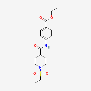 molecular formula C17H24N2O5S B3521558 ethyl 4-({[1-(ethylsulfonyl)-4-piperidinyl]carbonyl}amino)benzoate 