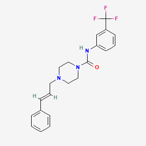 molecular formula C21H22F3N3O B3522158 4-(3-phenyl-2-propen-1-yl)-N-[3-(trifluoromethyl)phenyl]-1-piperazinecarboxamide 