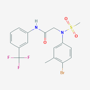 molecular formula C17H16BrF3N2O3S B3522409 N~2~-(4-bromo-3-methylphenyl)-N~2~-(methylsulfonyl)-N~1~-[3-(trifluoromethyl)phenyl]glycinamide 