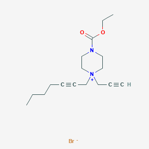 4-Carboxy-1-(2-heptynyl)-1-(2-propynyl)piperazinium bromide ethyl ester