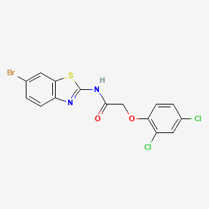 molecular formula C15H9BrCl2N2O2S B3522783 N-(6-bromo-1,3-benzothiazol-2-yl)-2-(2,4-dichlorophenoxy)acetamide 