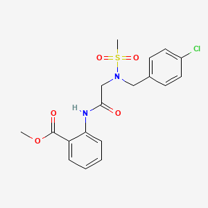 molecular formula C18H19ClN2O5S B3522907 methyl 2-{[N-(4-chlorobenzyl)-N-(methylsulfonyl)glycyl]amino}benzoate 