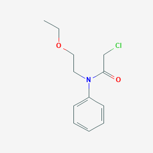 molecular formula C12H16ClNO2 B035237 ACETAMIDE,2-CHLORO-N-(2-ETHOXYETHYL)-N-PHENYL- CAS No. 102411-00-7