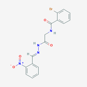 molecular formula C16H13BrN4O4 B352405 (E)-2-bromo-N-(2-(2-(2-nitrobenzylidene)hydrazinyl)-2-oxoethyl)benzamide CAS No. 364052-91-5