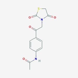 molecular formula C13H12N2O4S B352413 N-{4-[(2,4-dioxo-1,3-thiazolidin-3-yl)acetyl]phenyl}acetamide CAS No. 876721-96-9