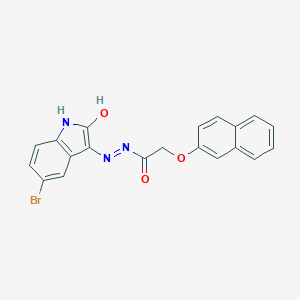 molecular formula C20H14BrN3O3 B352420 (E)-N'-(5-bromo-2-oxoindolin-3-ylidene)-2-(naphthalen-2-yloxy)acetohydrazide CAS No. 328541-48-6