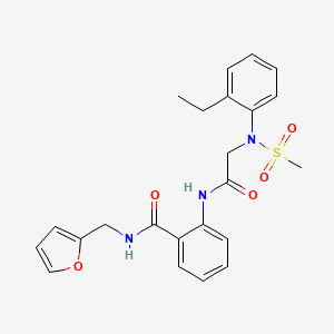 molecular formula C23H25N3O5S B3524435 2-{[N-(2-ethylphenyl)-N-(methylsulfonyl)glycyl]amino}-N-(2-furylmethyl)benzamide 
