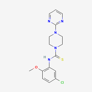 molecular formula C16H18ClN5OS B3524567 N-(5-chloro-2-methoxyphenyl)-4-(2-pyrimidinyl)-1-piperazinecarbothioamide 