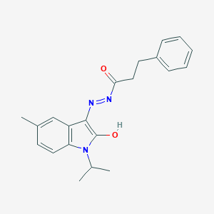 molecular formula C21H23N3O2 B352457 N'-[5-methyl-2-oxo-1-(propan-2-yl)-2,3-dihydro-1H-indol-3-ylidene]-3-phenylpropanehydrazide CAS No. 609779-18-2