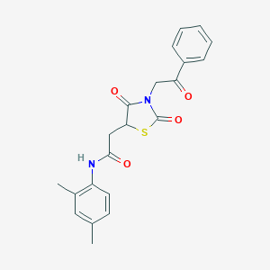 molecular formula C21H20N2O4S B352484 N-(2,4-dimethylphenyl)-2-[2,4-dioxo-3-(2-oxo-2-phenylethyl)-1,3-thiazolidin-5-yl]acetamide CAS No. 878990-18-2