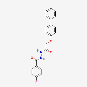 molecular formula C21H17FN2O3 B3524843 N'-[(4-biphenylyloxy)acetyl]-4-fluorobenzohydrazide 