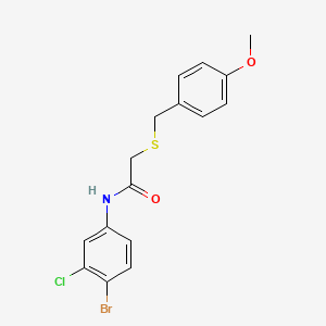 molecular formula C16H15BrClNO2S B3524869 N-(4-bromo-3-chlorophenyl)-2-[(4-methoxybenzyl)thio]acetamide 