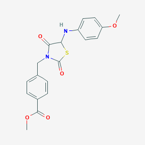 molecular formula C19H18N2O5S B352492 Methyl 4-((5-((4-methoxyphenyl)amino)-2,4-dioxothiazolidin-3-yl)methyl)benzoate CAS No. 1008042-45-2