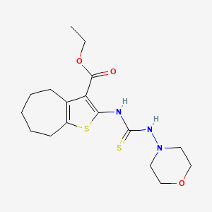 molecular formula C17H25N3O3S2 B3525022 ethyl 2-{[(4-morpholinylamino)carbonothioyl]amino}-5,6,7,8-tetrahydro-4H-cyclohepta[b]thiophene-3-carboxylate 