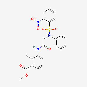 molecular formula C23H21N3O7S B3525059 methyl 2-methyl-3-({N-[(2-nitrophenyl)sulfonyl]-N-phenylglycyl}amino)benzoate 