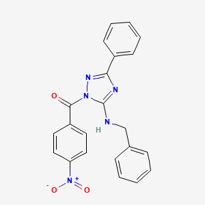 molecular formula C22H17N5O3 B3525061 N-benzyl-1-(4-nitrobenzoyl)-3-phenyl-1H-1,2,4-triazol-5-amine 