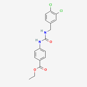 molecular formula C17H16Cl2N2O3 B3525134 ethyl 4-({[(3,4-dichlorobenzyl)amino]carbonyl}amino)benzoate 