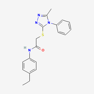 molecular formula C19H20N4OS B3525447 N-(4-ethylphenyl)-2-[(5-methyl-4-phenyl-1,2,4-triazol-3-yl)sulfanyl]acetamide 