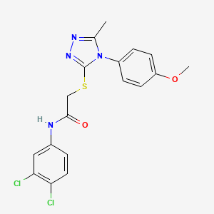 molecular formula C18H16Cl2N4O2S B3525553 N-(3,4-dichlorophenyl)-2-{[4-(4-methoxyphenyl)-5-methyl-4H-1,2,4-triazol-3-yl]thio}acetamide 
