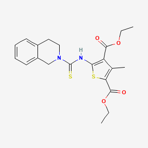 molecular formula C21H24N2O4S2 B3525562 diethyl 5-[(3,4-dihydro-2(1H)-isoquinolinylcarbonothioyl)amino]-3-methyl-2,4-thiophenedicarboxylate 