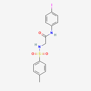 molecular formula C15H15IN2O3S B3525613 N-(4-iodophenyl)-2-[(4-methylphenyl)sulfonylamino]acetamide 