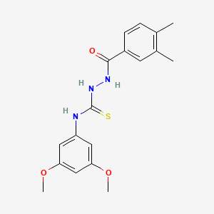 molecular formula C18H21N3O3S B3525631 N-(3,5-dimethoxyphenyl)-2-(3,4-dimethylbenzoyl)hydrazinecarbothioamide 