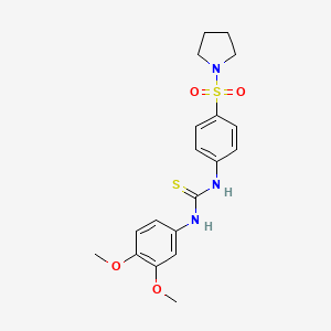 molecular formula C19H23N3O4S2 B3525649 N-(3,4-dimethoxyphenyl)-N'-[4-(1-pyrrolidinylsulfonyl)phenyl]thiourea 
